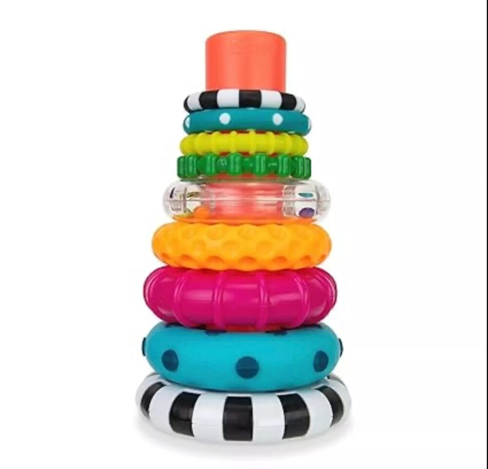 Sassy Stacks of Circles – 9-Piece Stacking Ring STEM Learning Toy (6+ Months)