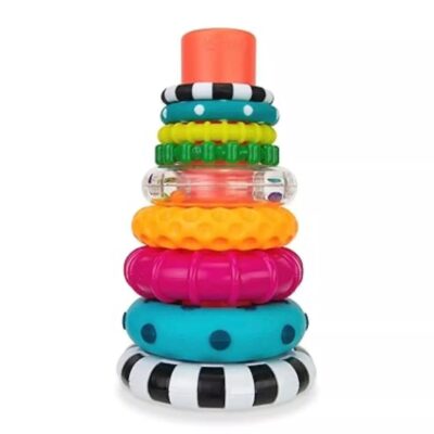Sassy Stacks of Circles – 9-Piece Stacking Ring STEM Learning Toy (6+ Months)